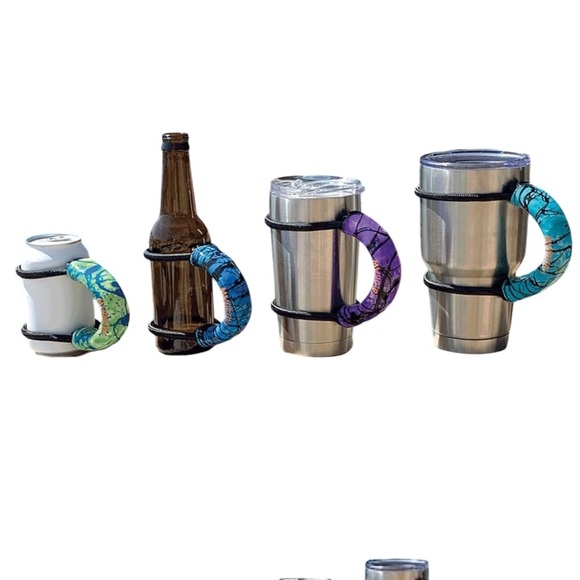 Muggiez Drink Handle – Teal Abstract Print – Made in USA (Texas) - Picture 1 of 5